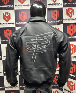 Chaqueta Bomber de Piel de Cordero Negra para Hombre, Estilo Urbano, Resistente al Viento, Ecológica, Talla Grande, Cierre de Cremallera Personalizado, Solapa Delantera - Product Image 5