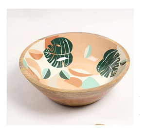 Bol en bois imprimé Décor de table Bol de service Fruits Table à manger Design Style naturel Utilisation des aliments commerciaux. - Product Image 4