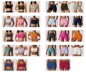 Fabricants de vêtements de sport personnalisés pour femmes, vêtements de sport à séchage rapide, ensemble de yoga taille haute, 2 pièces - Product Image 4