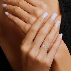 Anillo de diamante ovalado de oro blanco sólido de 10K, joyería de compromiso y boda cultivada en laboratorio certificada GIA para propuestas y regalos - Product Image 4