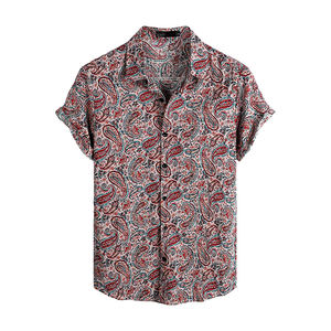 ปรับแต่งผู้ผลิตขายส่งพิมพ์ปกแขนยาวเสื้อชนิดบางฤดูร้อนผู้ชายชายหาดเสื้อโพลีเอสเตอร์ - Product Image 1