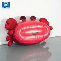Siège d'animal marin géant en PVC gonflable personnalisé sculpture de banc de crabe créatif gonflable modèle de tabouret de crabe poilu