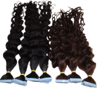 Extensions de cheveux vietnamiens vierges bruts, doux, invisibles, à double trame, couleur claire, cuticules alignées, à bandes adhésives, vente en gros, pas cher