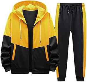 Survêtement pour homme écologique, sweat-shirt à fermeture éclair personnalisé, sweat-shirt à fermeture éclair intégrale avec pantalon assorti, survêtement décontracté pour homme - Product Image 1