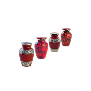 Top Selling 2025 Set of 4 With Red Velvet <b>Box</b> Handcrafted Brass Small <b>Keepsake</b> Urn Mini Cremation Urns Use for Love Once and Pet - Product Image 4