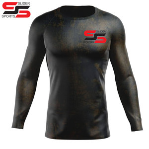 Protège-éruption personnalisé imprimé par sublimation MMA Rush Guard OEM MMA Protège-éruption pour hommes Chemise de compression à manches longues - Product Image 4