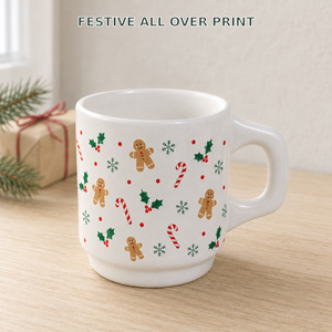 Mug <span class=keywords><strong>en</strong></span> céramique personnalisé pour Noël, tasse à café rétro avec impression originale de Noël, logo OEM, cadeau promotionnel, vente <span class=keywords><strong>en</strong></span> gros - Product Image 4
