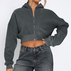 Abrigo con capucha de manga larga suelto informal estilo deportivo diario de alta calidad aceptable estilos personalizados y logotipo Otoño/Invierno para mujer - Product Image 2