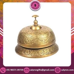 Campana de mano de latón de aleación Premium, decoración náutica antigua clásica, mango de madera hecho a mano, regalo novedoso, campana escolar, artículo coleccionable - Product Image 2