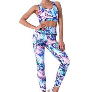 Conjunto de Yoga Sublimado para Mujer con Logotipo Personalizado de Nuevo Diseño, Ligero, Transpirable - Product Image 1