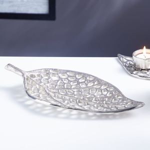 Plat de service élégant fait à la main plaqué argent personnalisé pour la maison hôtel restaurant dessus de table fruits secs dattes servir - Product Image 2
