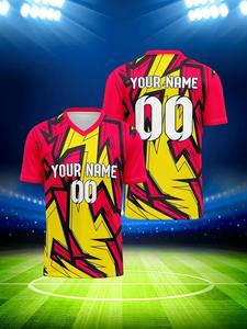 Maillot de football Buffalo brodé en maille-T-shirt de sport respirant à col en V et à manches courtes pour l'entraînement et la compétition - Product Image 6