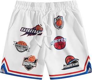 Men's <b>Y2K</b> Graphic Basketball <b>Shorts</b> Striped Trim Drawstring Waist Workout Drippy <b>Shorts</b> - Product Image 4