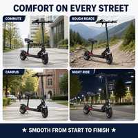 Scooter Eléctrico Plegable de 48V 500W, 8.5 Pulgadas, Doble Suspensión, Scooter Eléctrico para Adultos, Batería de Litio, OEM