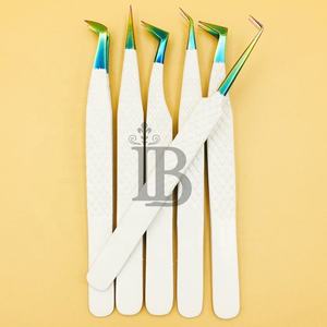 Pince à cils blanche pour extensions de cils en vison, haute qualité, manche lisse, pince souple, pour cils plats, forte demande - Product Image 5