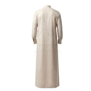 Thobe arabe premium décontracté à manches longues, vêtement musulman avec col à revers élégant, coupe confortable, en coton léger et respirant - Product Image 6