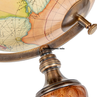 Globe terrestre de 8 pouces 20cm, carte du monde bleue et argentée pour la décoration de bureau, support en bois, globe de table 12 pouces pour décoration de table