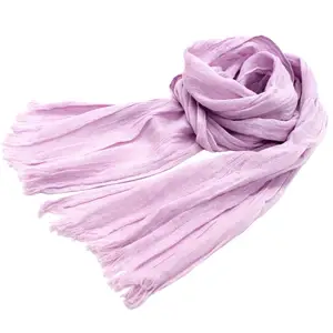 [Wholesale Products] Osaka Japan UV Protect Cotton Scarf 100% Cotton 22cm*178cm Cotton Scarves Breathable Low MOQ Light Purple