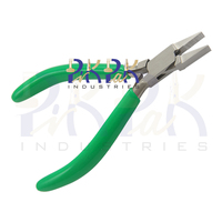 Pince plate en acier inoxydable 125 mm à mâchoires dentelées, poignées en PVC à ressort, outils de sertissage pour la pêche, la bijouterie et le bricolage, pour la manipulation des fils