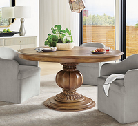 Table à manger ronde de style élégant pour les appartements, les villas et les hôtels - Meubles en bois massif durables