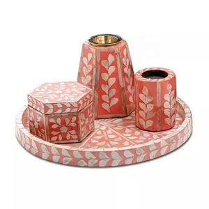 Mother of Pearl Inlay Mubkhar <b>Box</b> with <b>Matching</b> Tray Luxury Handmade Bakhoor Burner Madkhan Set for Arabic Home Decor, Gifting - Product Image 2