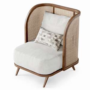 Chaise de jardin en rotin Kinoko avec structure en bois massif de teck pour une utilisation en intérieur et en extérieur. - Product Image 6