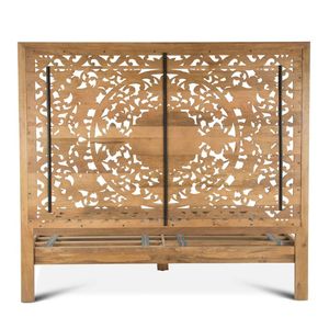 Cama de Plataforma de Lujo Tallada a Mano en Madera de Mango Sólida, Tamaño King, Muebles de Dormitorio Modernos y Ecológicos para Hotel, Villa u Hogar - Product Image 4