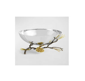 Bol en acier personnalisé de haute qualité piédestal en métal bol à fruits pour logo de décoration de table pour support de feuille en métal et laiton - Product Image 1