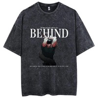 T-shirt graphique surdimensionné pour homme, 100 % coton, 350 g, style streetwear, délavé à l'acide, vintage, personnalisé, vente en gros OEM