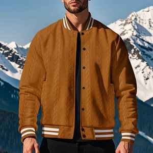 Nueva marca y diseño de pecho americano, cárdigan informal de color sólido, chaqueta de béisbol, chaquetas de béisbol universitarias para hombres - Product Image 3