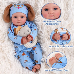 دمية طفل رضيع هادئة من Babeside، زيفا، 17 بوصة، صبي صغير، رأس من الفينيل وجسم قماشي ناعم، مصنوعة يدويًا - Product Image 5