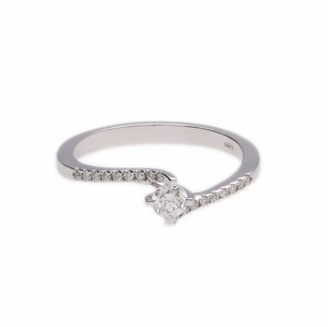 Bague en or jaune 14 carats plaqué rhodium avec tige torsadée et diamant naturel central serti à griffes, élégante et scintillante, pour femme - Product Image 5