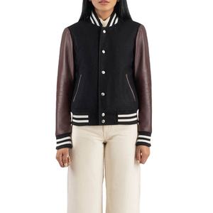 Veste classique de haute qualité unisexe, veste en cuir à manches longues pour femme et veste de baseball brodée pour homme. - Product Image 2