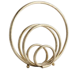 Escultura de Metal hecha a mano moderna, adornos de mesa, diseño Circular decorativo con acabado dorado para mesa de estudio de oficina en casa - Product Image 5