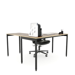โต๊ะทำงานรูปตัว L รุ่น SLEAN HBSL017 ขนาด 140x140 ซม. ทำจากไม้อัดพร้อมขาเหล็ก - Product Image 3