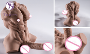 リアルな男性の半身オナニーディルド、筋肉質で超ロングペニスの型をしたデザインのディルドモード - Product Image 2