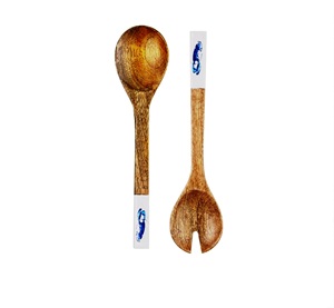 Set of Handmade Wooden Salad Server <b>Golden</b> Handmade Salad Server Set Wood Product for Home Kitchen Use - Product Image 2