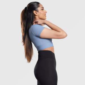 Tempo Sports Top Comfortable <b>Blue</b> Sports <b>Bra</b> - Product Image 3