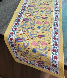 Chemin de Table en lin et coton épais de haute qualité avec impression de bloc à main pour la décoration de la maison, vente en gros - Product Image 5