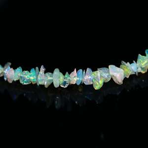 Venta caliente Natural llamativo blanco etíope ópalo liso sin cortar 3-4mm pulsera de cuentas pulsera de ópalo etíope de moda para niñas - Product Image 4