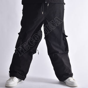 Pantalones de esquí de invierno de estilo súper holgado para hombre, con aislamiento, impermeables, pierna ancha, cintura ajustable, a prueba de viento, cremallera, ajuste holgado para exteriores - Product Image 1