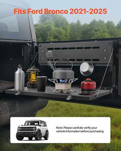 Para <span class=keywords><strong>Ford</strong></span> <span class=keywords><strong>Bronco</strong></span> 2021-2025, mesa plegable con panel Molle, estante de almacenamiento de carga para puerta trasera, portaequipajes - Product Image 4