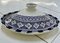 Tajine Ovale en Céramique Peint à la Main, Fait Main, Sans Plomb, Pot de Cuisson Marocain Artisanat