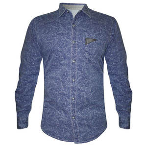 Trending 2025 Custom Logo <b>Men's</b> Denim Shirt Casual Washed <b>Jean</b> Shirt Factory Direct - Product Image 4