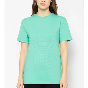 Precio al por mayor por encargo de las mujeres camiseta último estilo Casual Wear Color sólido camiseta para las mujeres - Product Image 1