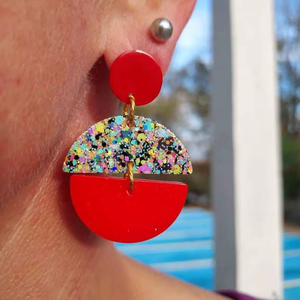 Resin Embroidery <b>Earrings</b> Handmade Stainless Steel Fashion Jewelry for Women Girls Classic Wedding Look High Quality - Product Image 1