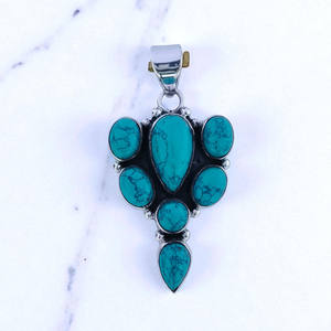 Colgantes de Plata de Ley 925 con Turquesa, Joyería Fina Hecha a Mano, Venta al por Mayor - Product Image 2