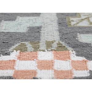 พรมขนสัตว์ทำมือ Orenda สีเทาและสีดำ ลายดอกไม้แบบนามธรรม รูปทรงสี่เหลี่ยมผืนผ้า พรมปูพื้นทางเดินสำหรับบ้าน รุ่น Adwp-13066 - Product Image 3