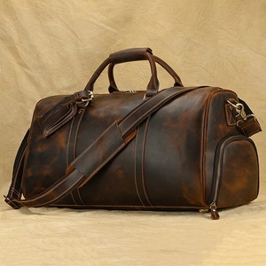 Sac de voyage pour homme en cuir véritable écologique, nouveau motif, grande capacité, fermeture éclair, bagage à main - Product Image 3