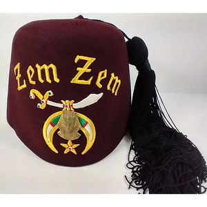 Chapeau Fez Vintage Maçonnique Shriner en Feutre Marron avec Pompon – Chapeau Maçonnique de Haute Qualité Personnalisable – Meilleure Vente – Fez Très Demandé - Product Image 1